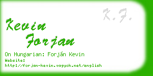 kevin forjan business card